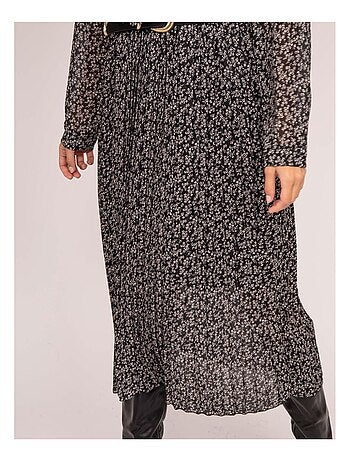 Robe longue motifs plissée IFLOR