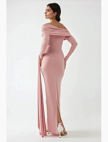 Robe longue moulante à col asymétrique hiccup