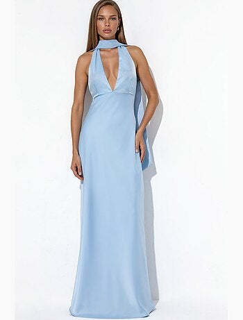 Robe longue moulante à col halter hiccup