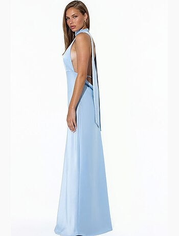 Robe longue moulante à col halter hiccup