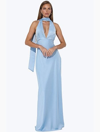 Robe longue moulante à col halter hiccup