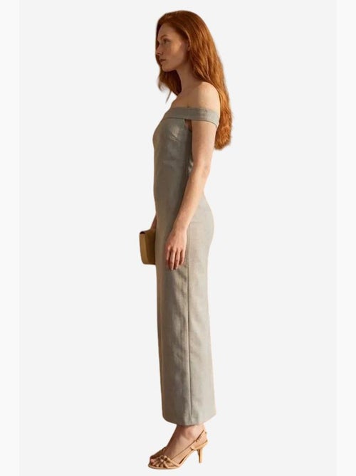 Robe longue moulante à épaules dénudées et fente my fashion - Kiabi Robe longue moulante à épaules dénudées et fente my fashion - Kiabi