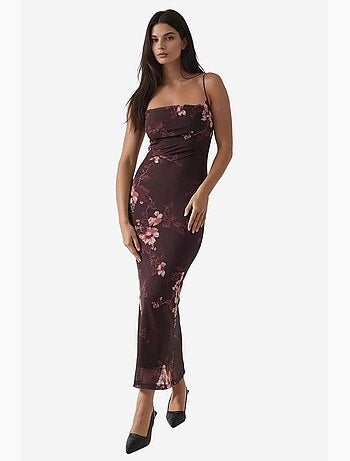 Robe longue moulante à imprimé léopard hiccup