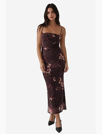 Robe longue moulante à imprimé léopard hiccup