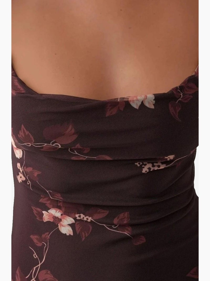 Robe longue moulante à imprimé léopard hiccup Marron foncé - Kiabi