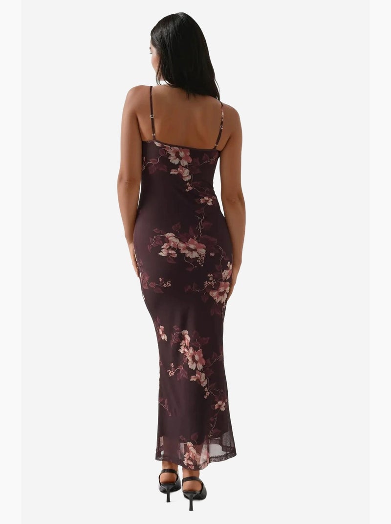 Robe longue moulante à imprimé léopard hiccup Marron foncé - Kiabi