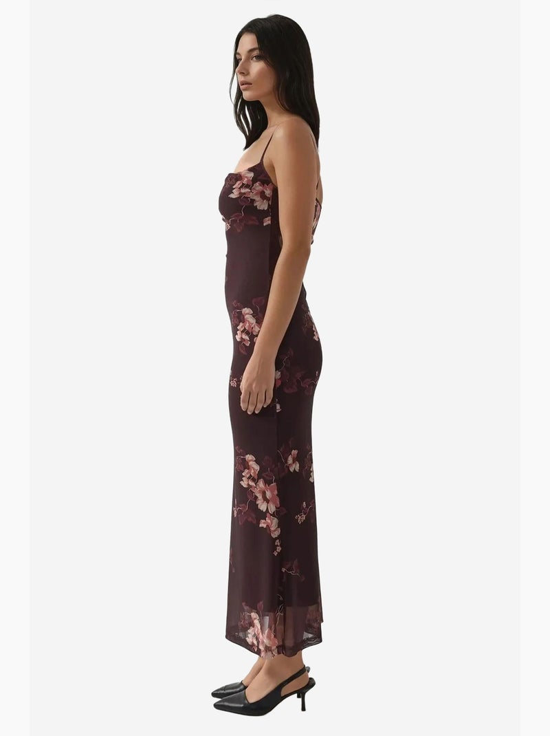 Robe longue moulante à imprimé léopard hiccup Marron foncé - Kiabi