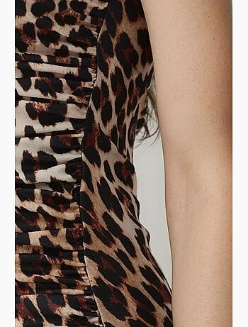 Robe longue moulante à imprimé léopard hiccup