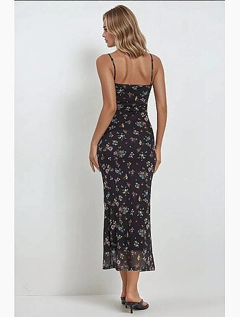 Robe longue moulante à imprimé léopard hiccup