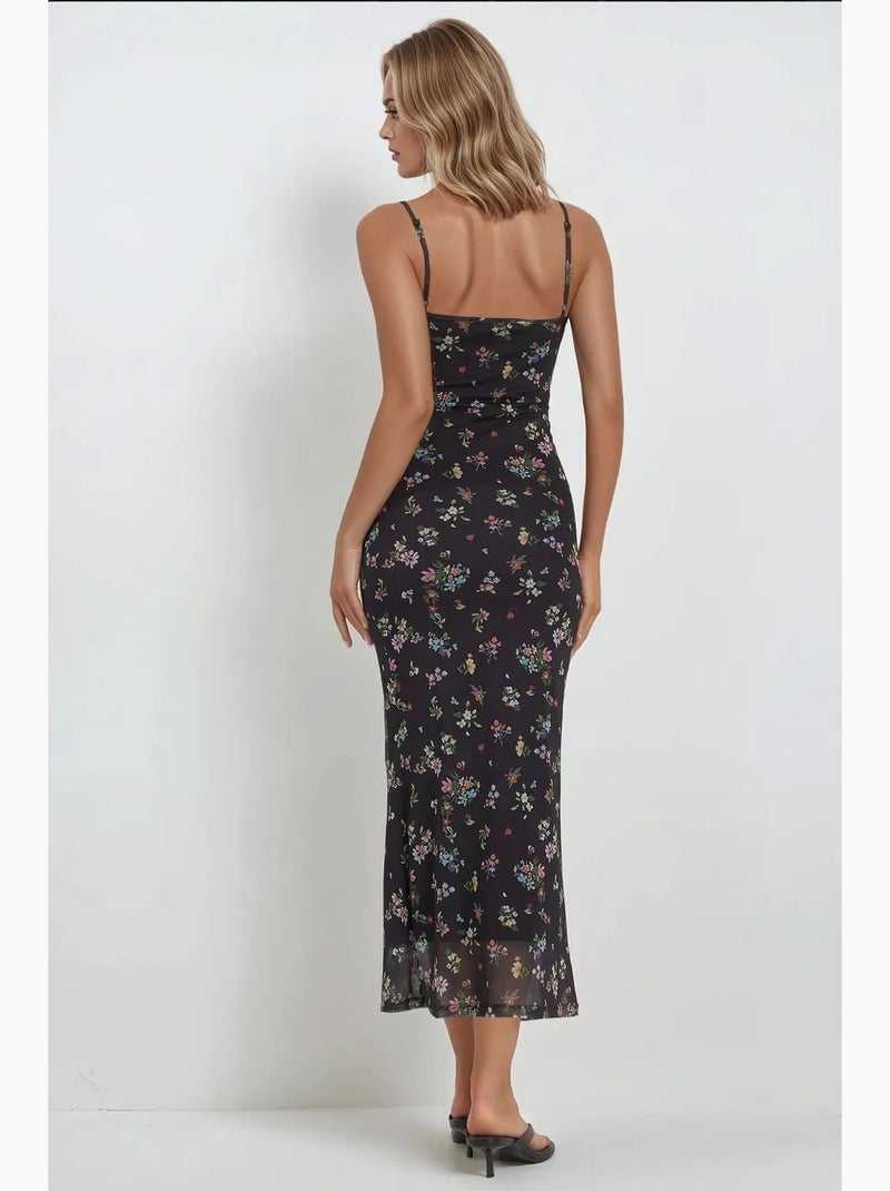Robe longue moulante à imprimé léopard hiccup Noir - Kiabi