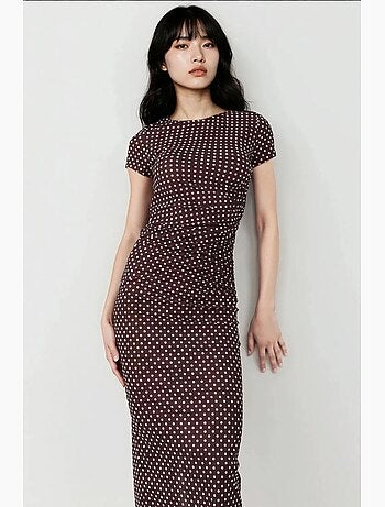 Robe longue moulante à imprimé léopard hiccup