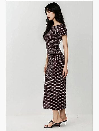 Robe longue moulante à imprimé léopard hiccup