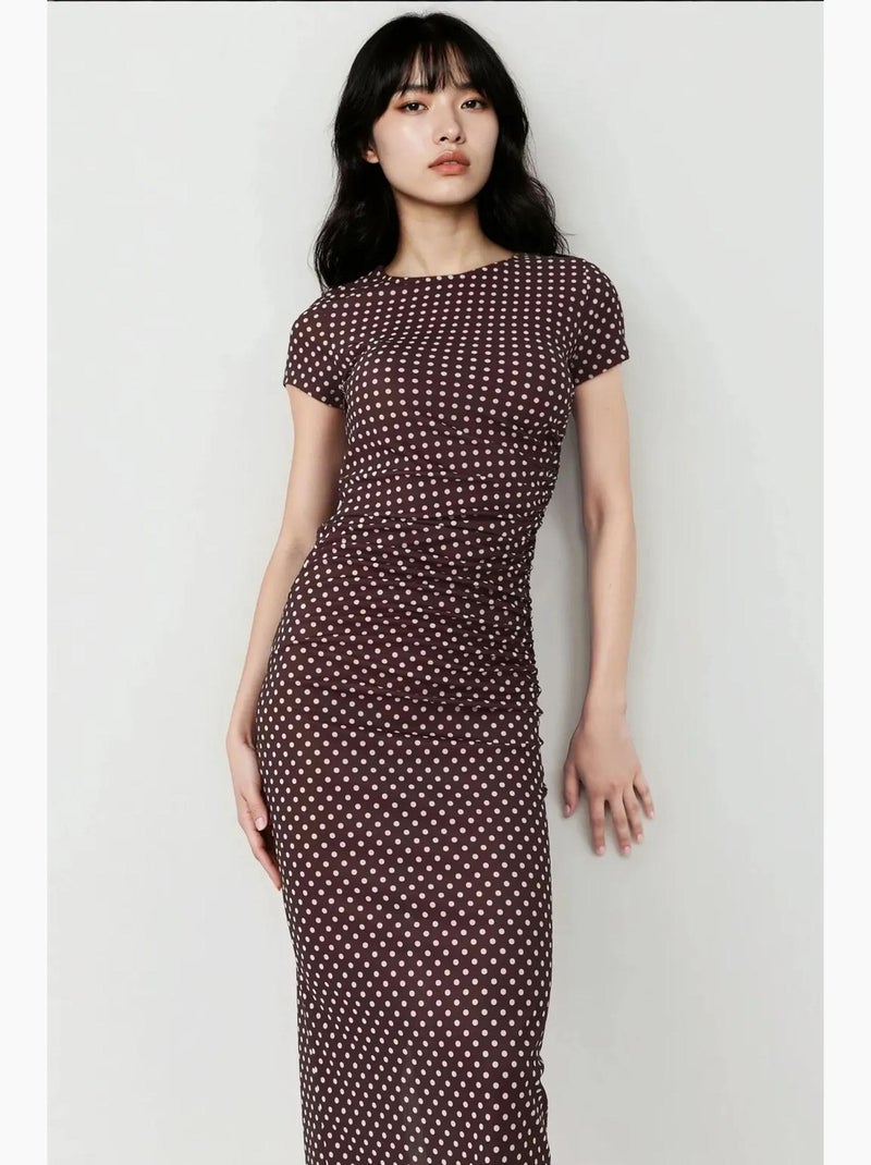 Robe longue moulante à imprimé léopard hiccup Rouge bordeaux - Kiabi