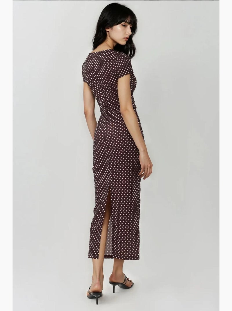 Robe longue moulante à imprimé léopard hiccup Rouge bordeaux - Kiabi