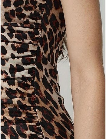 Robe Longue Moulante À Imprimé Léopard