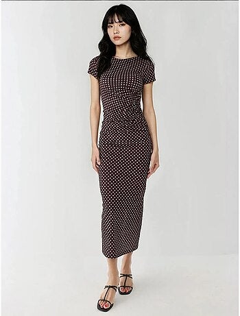 Robe Longue Moulante À Imprimé Léopard