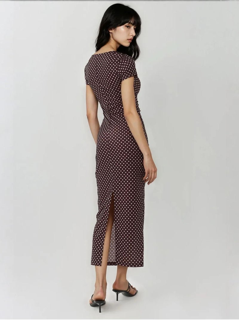 Robe Longue Moulante À Imprimé Léopard Rouge bordeaux - Kiabi