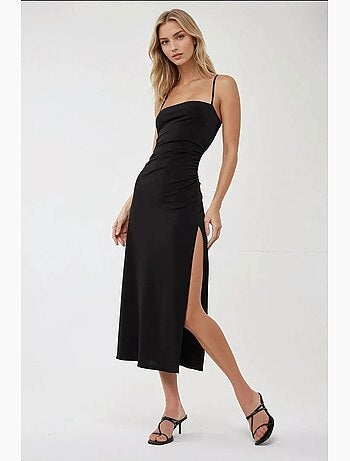 Robe longue moulante avec fente latérale hiccup