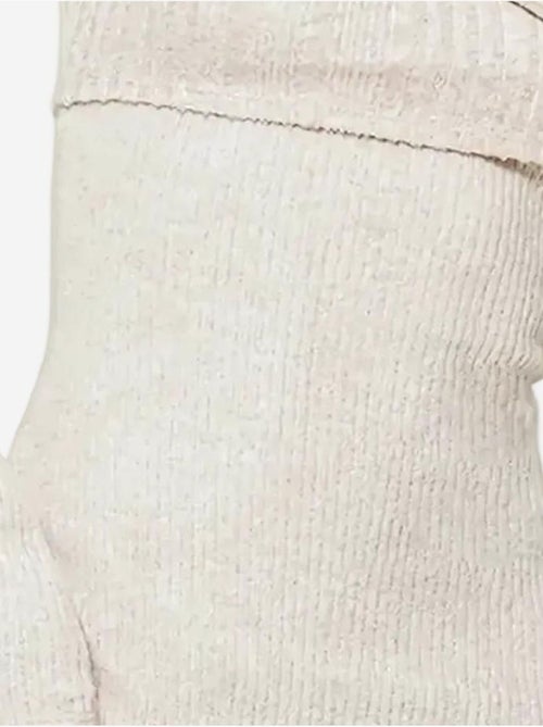 Robe longue moulante côtelée à épaules dénudées - Kiabi