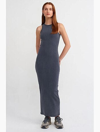 Robe longue moulante côtelée dilvin