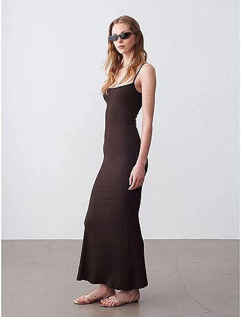 Robe Longue Moulante Côtelée