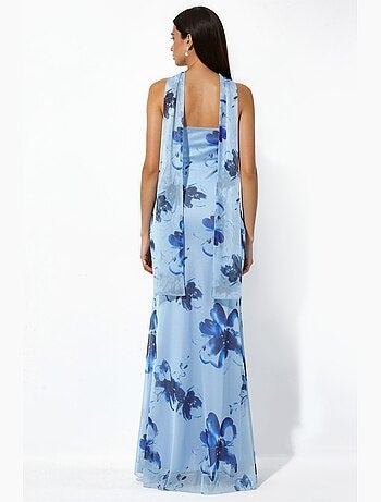 Robe longue moulante fleurie sans bretelles hiccup
