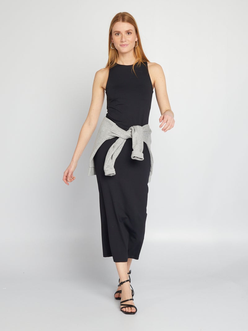 Robe longue moulante noir - Kiabi