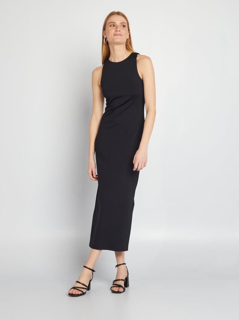Robe longue moulante noir - Kiabi