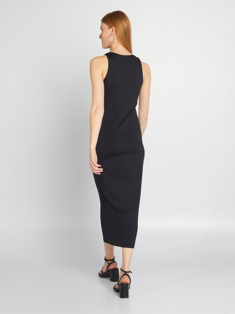 Robe longue moulante noir - Kiabi