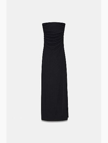 Robe longue moulante sans bretelles avec fente dilvin