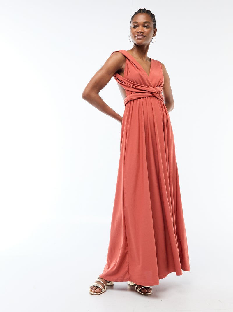 Robe longue multipositions Orange - Kiabi