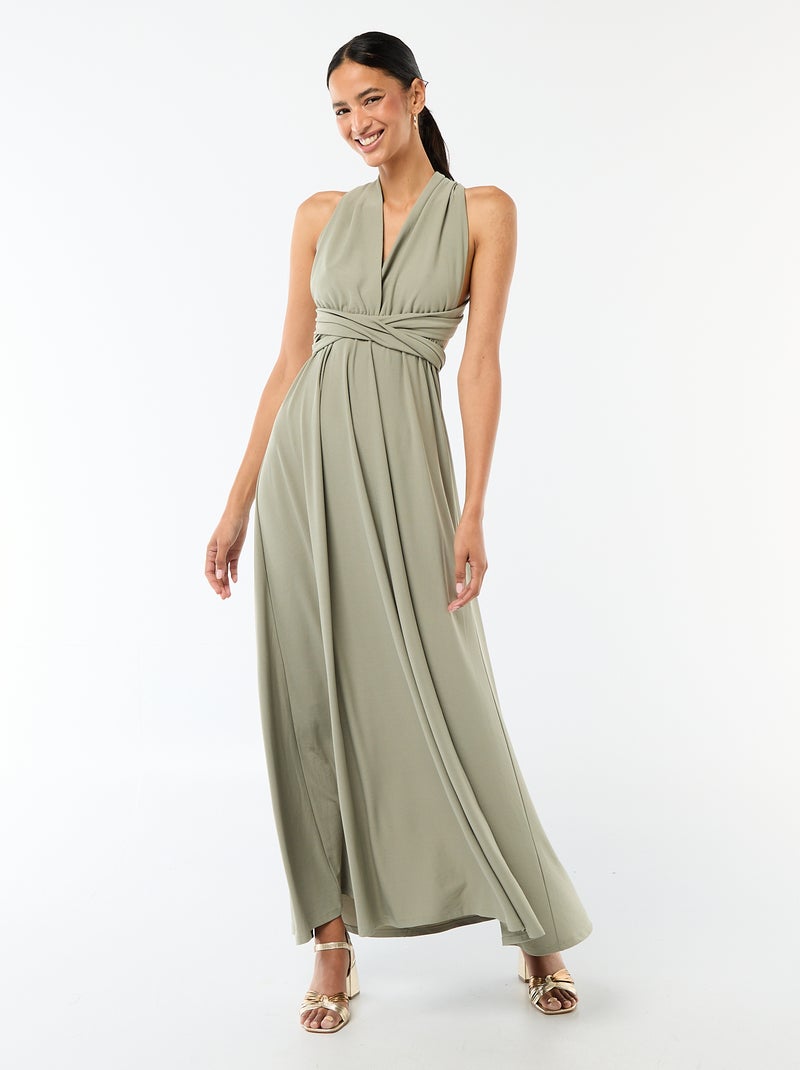 Robe longue multipositions Vert - Kiabi