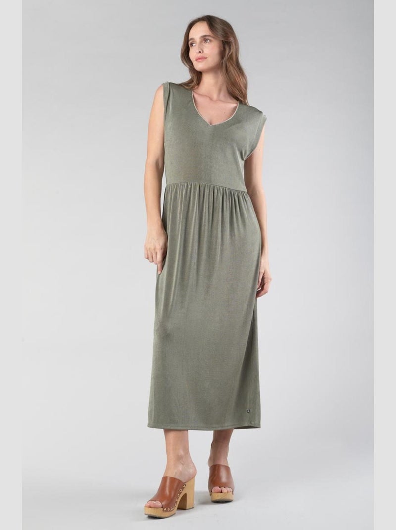 Robe longue NATA droite 'Le Temps Des Cerises' Vert - Kiabi