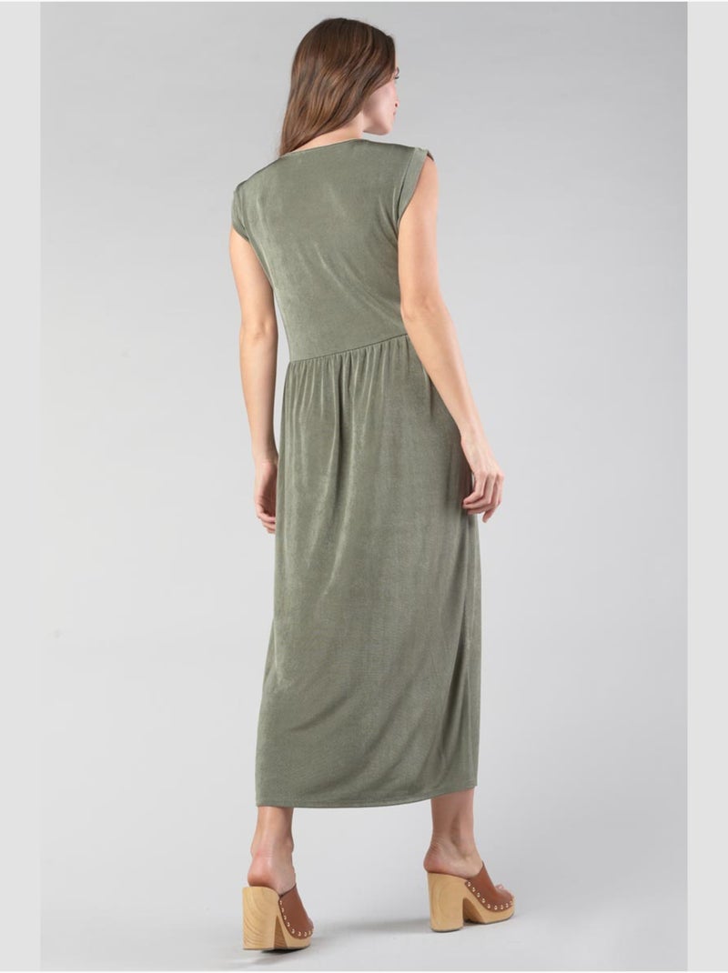 Robe longue NATA droite 'Le Temps Des Cerises' Vert - Kiabi