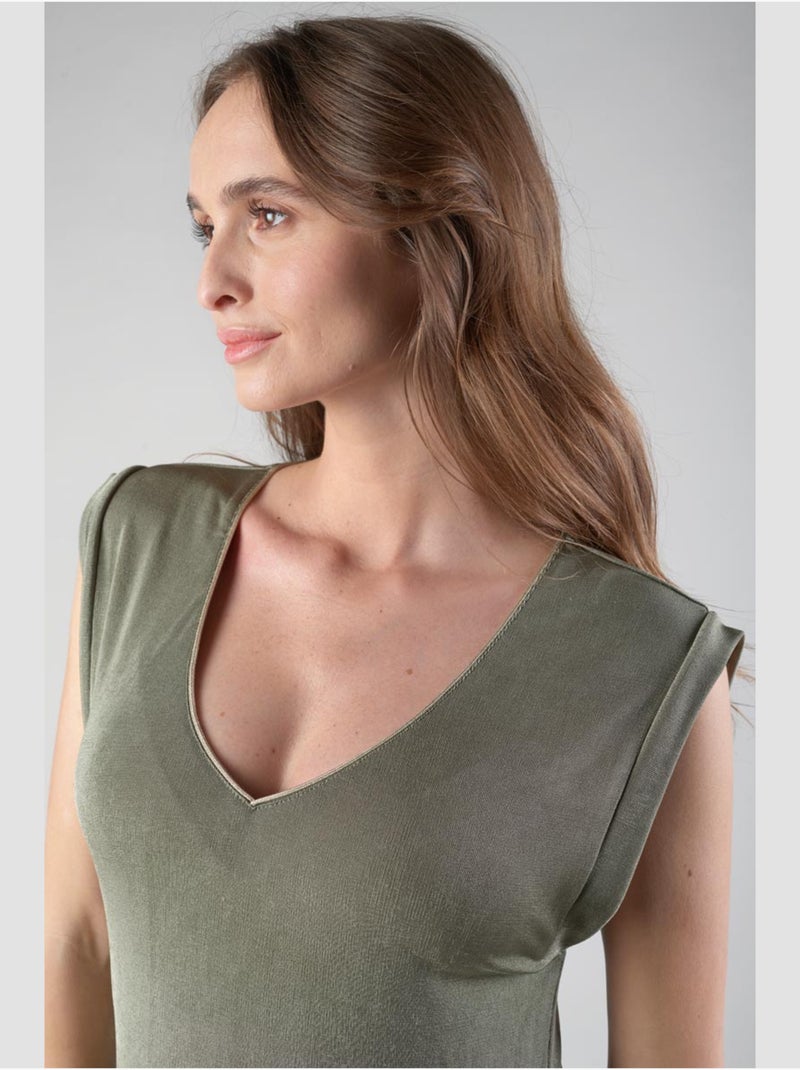 Robe longue NATA droite 'Le Temps Des Cerises' Vert - Kiabi