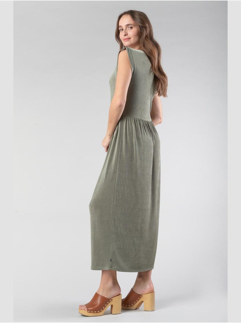 Robe longue NATA droite 'Le Temps Des Cerises' Vert - Kiabi