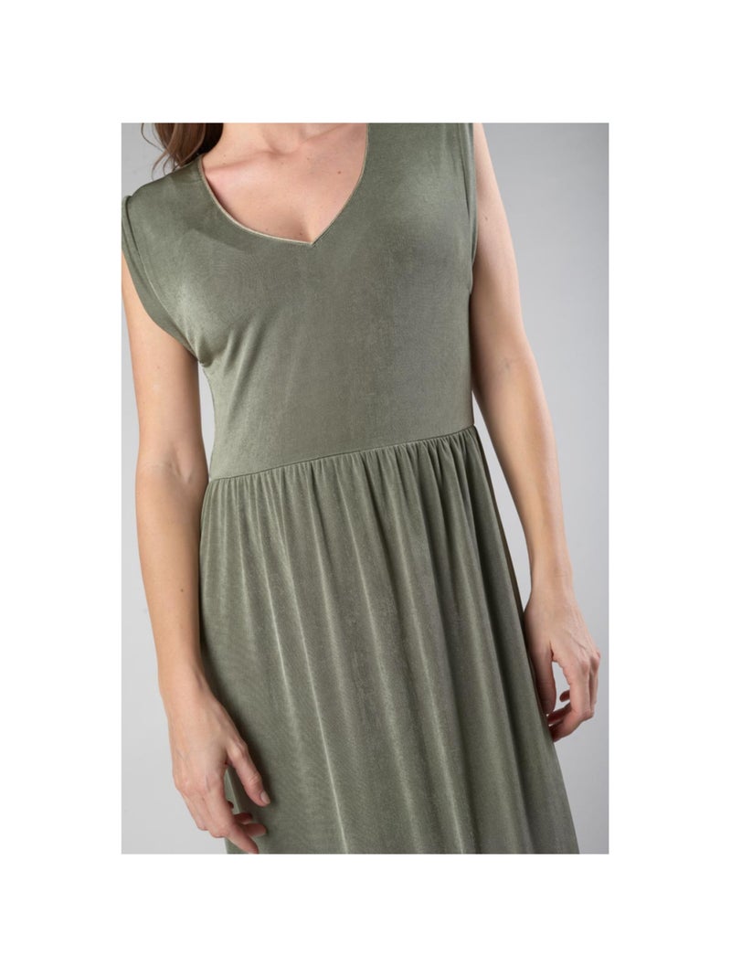 Robe longue NATA droite 'Le Temps Des Cerises' Vert - Kiabi