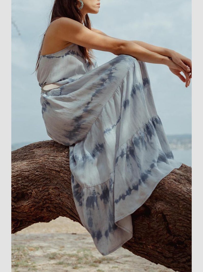 Robe longue NIKOS droite 'Le Temps Des Cerises' Bleu - Kiabi