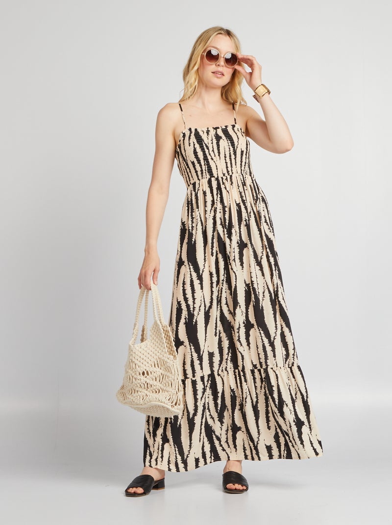 Robe longue Noir/blanc - Kiabi
