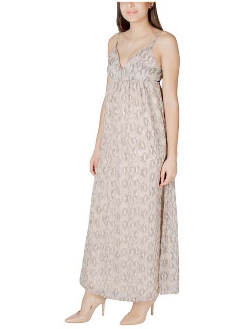 Robe longue Onlsadia Life Strap Bow Maxi Wvn en polyester recyclé Only Beige - Kiabi
