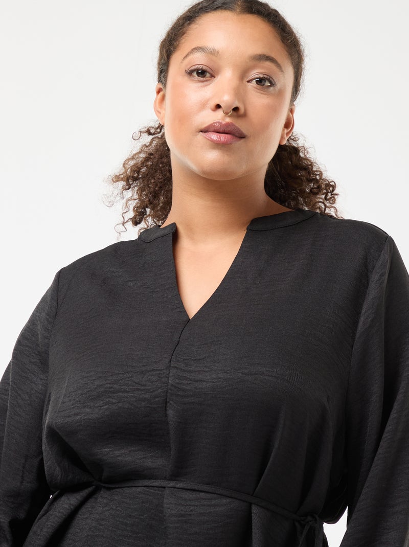 Robe longue 'Only carmakoma' uni Noir - Kiabi