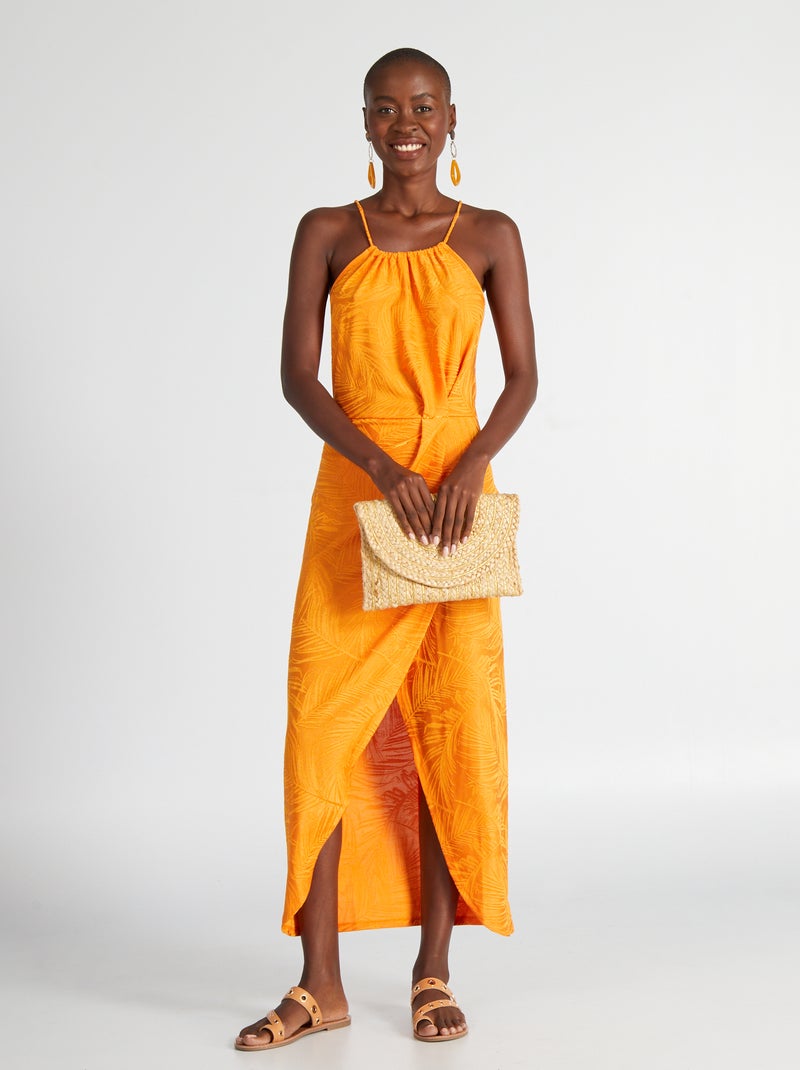 Robe longue orange - Kiabi