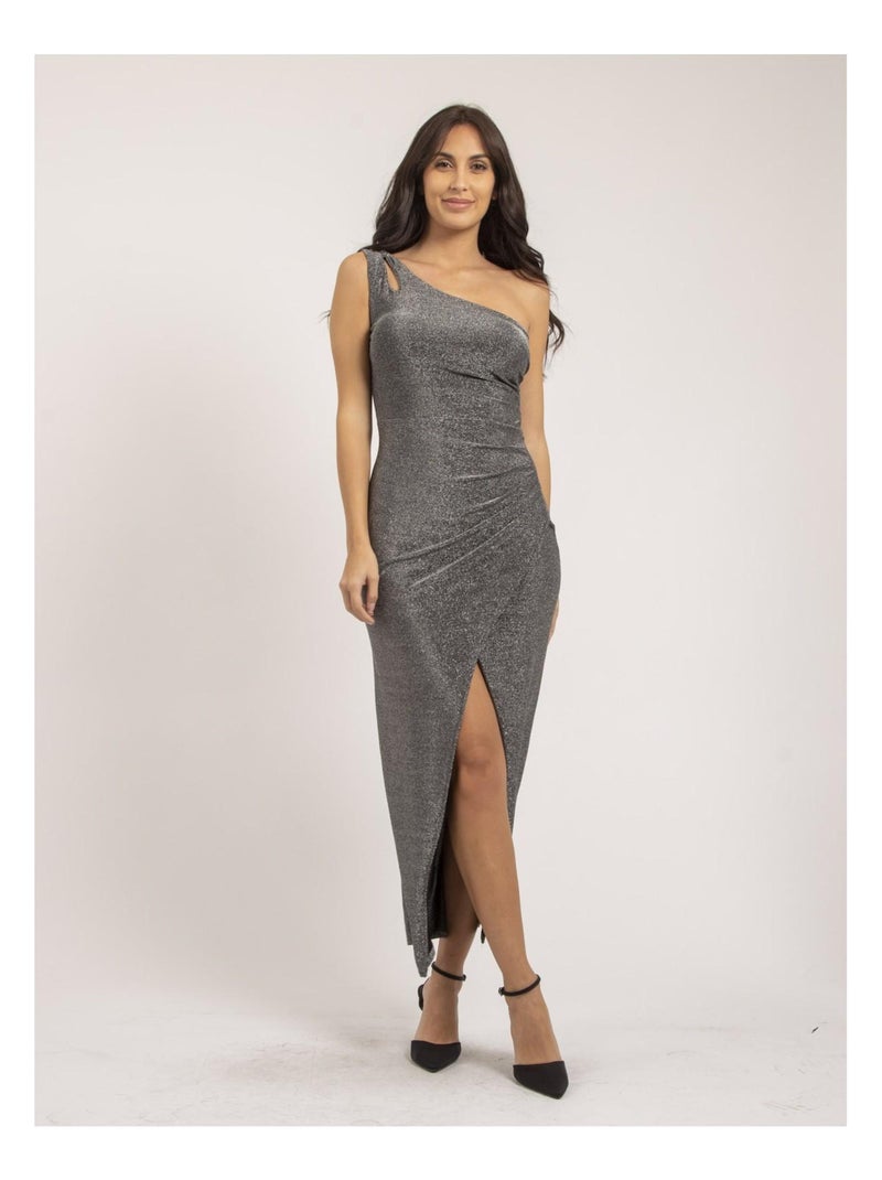 Robe longue paillettes IPOLINA Argent - Kiabi