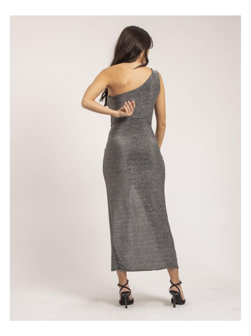 Robe longue paillettes IPOLINA Argent - Kiabi