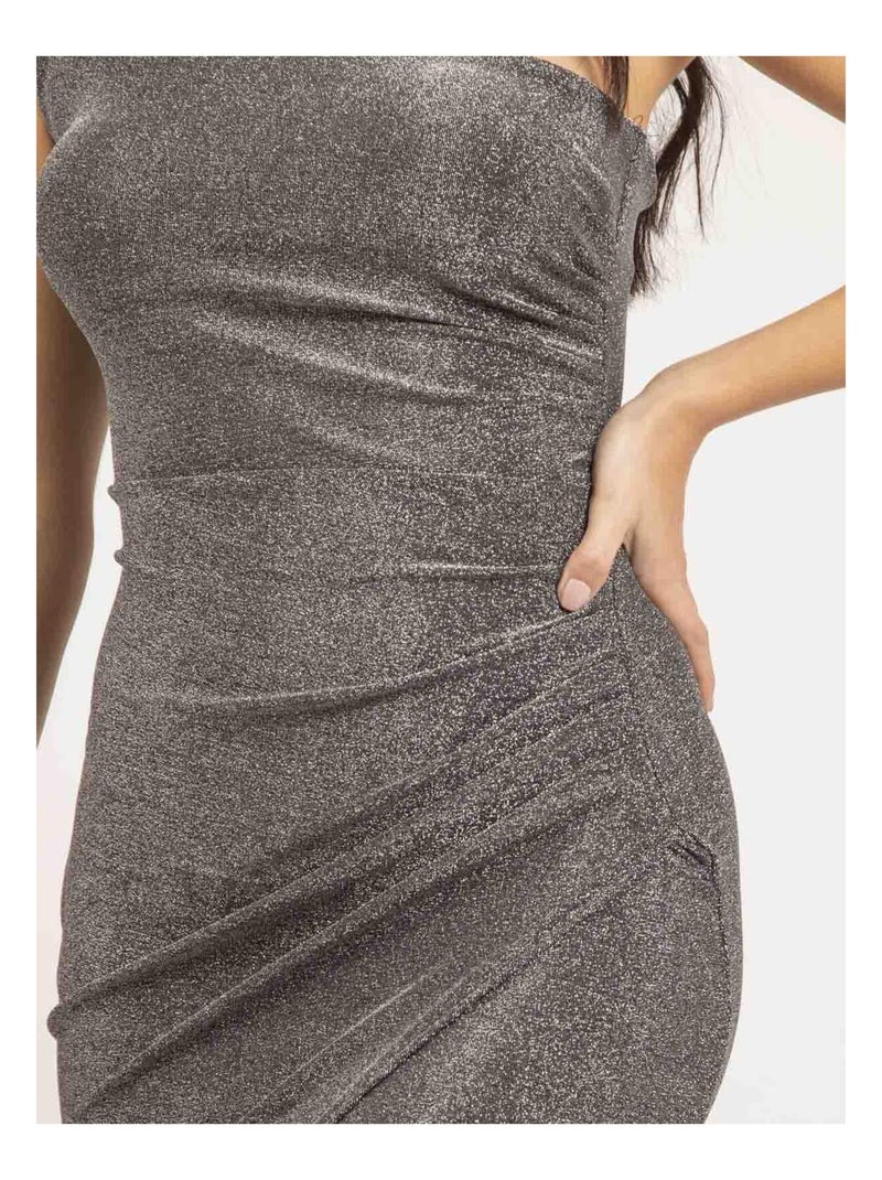 Robe longue paillettes IPOLINA Argent - Kiabi