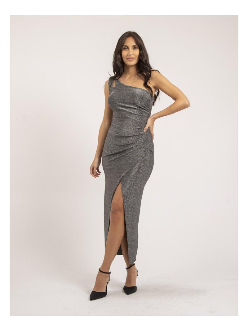 Robe longue paillettes IPOLINA Argent - Kiabi