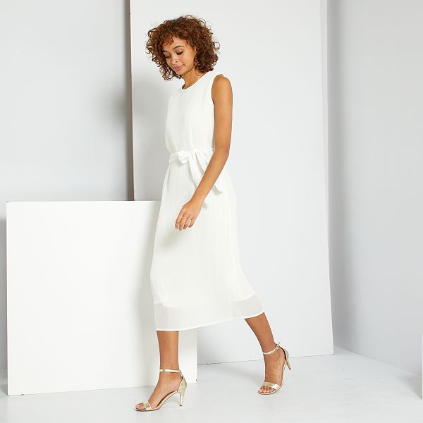 Robe Longue Plissee Femme Blanc Kiabi 18 00 Robe Longue Plissee Femme Blanc Kiabi 18 00