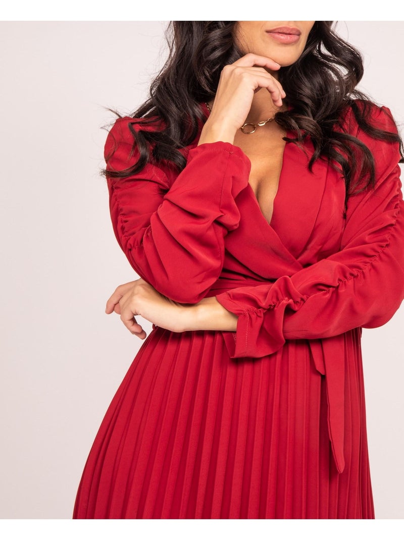 Robe longue plissée ILEM Bordeaux - Kiabi