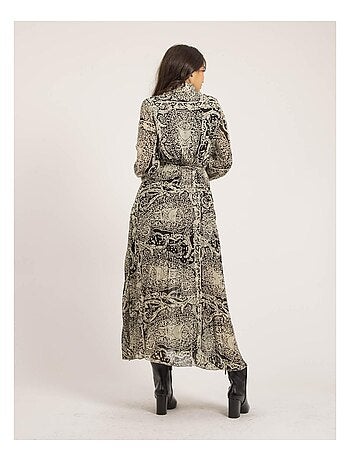Robe longue plissée motifs INASSIA