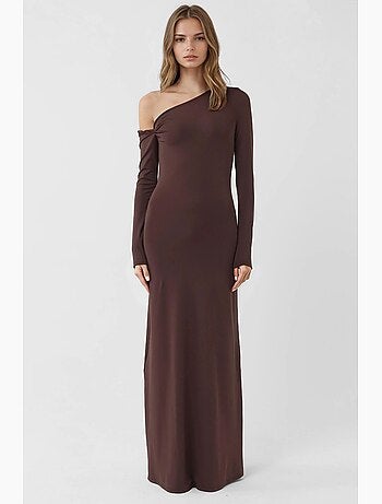 Robe longue portefeuille à col asymétrique hiccup